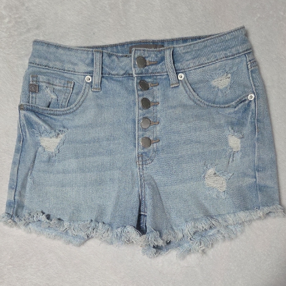 Just USA Light Blue Frayed Jean Shorts